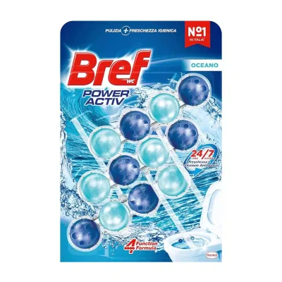 خرید و قیمت خوشبو کننده توالت برف توپی رایحه اقیانوس Bref POWER AKTIV OCEAN بسته 12 عددی