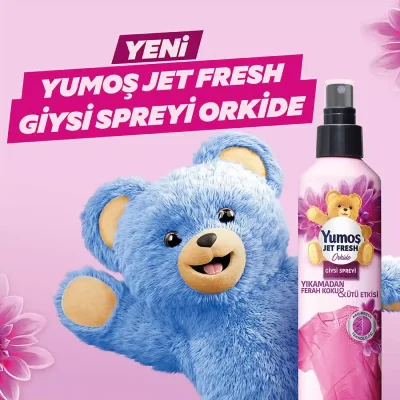 خرید و قیمت اسپری ضد چروک و خوشبو کننده لباس یوموش رایحه ارکیده Yumos JET FRESH GİYSİ SPREYİ Orkide حجم 200 میلی لیتر