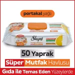 دستمال آشپزخانه اسلیپی رایحه پرتقال Sleepy Easy Clean portakal بسته 50 عددی - Image 3