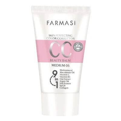 خرید و قیمت CC کرم فارماسی شماره 03 FARMASI BEAUTY BALM (CC) CRREAM medium حجم 50 میلی لیتر