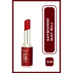 رژ جامد مات ساتینی گلامی گلدن رز شماره 08 (قرمز آبنباتی) GOLDEN ROSE SATINY MATTE