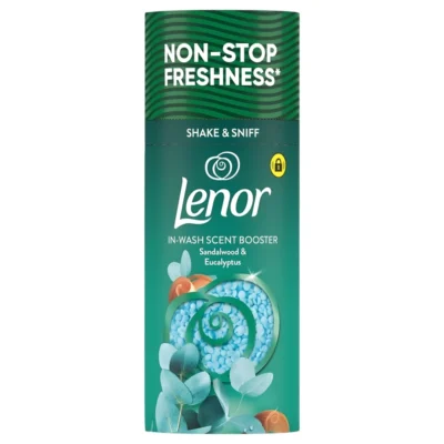 خرید و قیمت بوستر خوشبو کننده لباس لنور رایحه چوب صندل و اکالیپتوس Lenor IN-WASH SCENT BOOSTER وزن 155 گرم