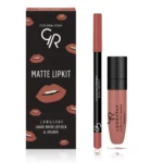 خرید و قیمت کیت رژ لب مایع ۲۴ ساعته +مداد گلدن رز (WARM STABLE) GOLDEN ROSE matte lip kit