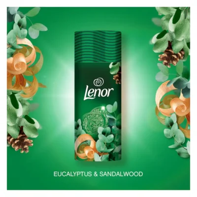 خرید و قیمت بوستر خوشبو کننده لباس لنور رایحه چوب صندل و اکالیپتوس Lenor IN-WASH SCENT BOOSTER وزن 155 گرم